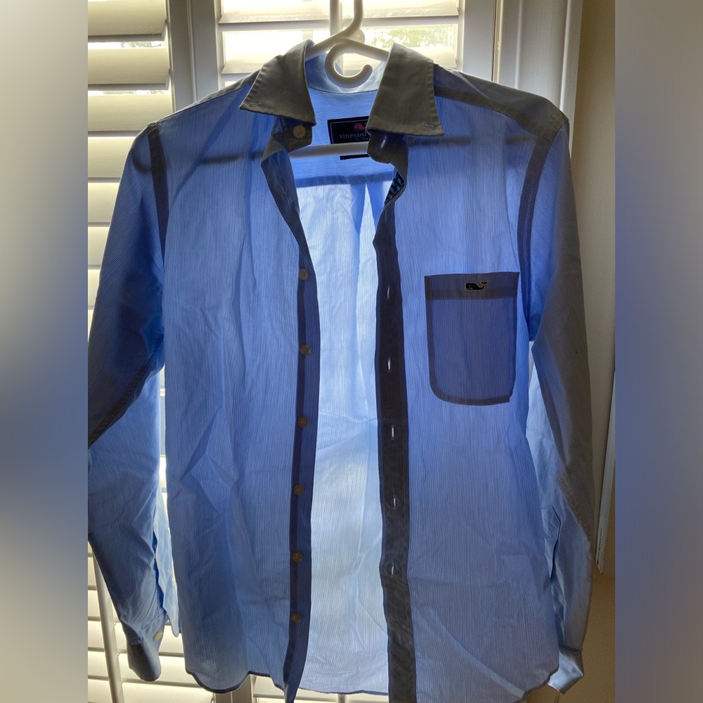 Men's Blue Button-Up Jacket
